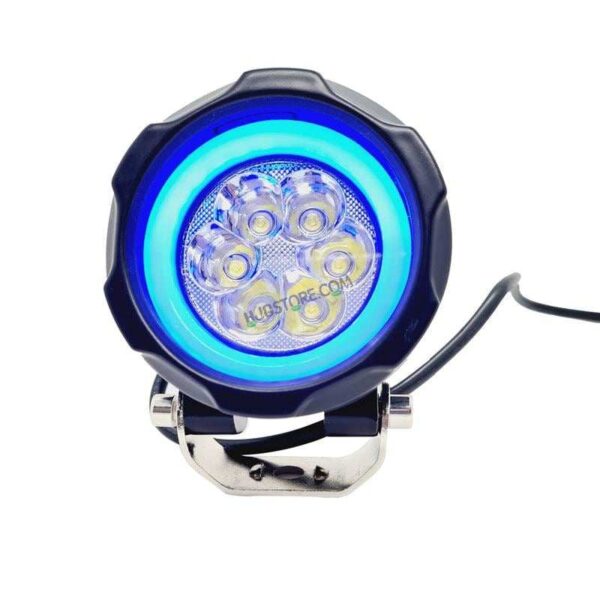 Second image of HJG 6 Led Fog Lamp Blue Cob Round Single Pc (12-80V DC- 40W) - Universal for All Cars & Bikes