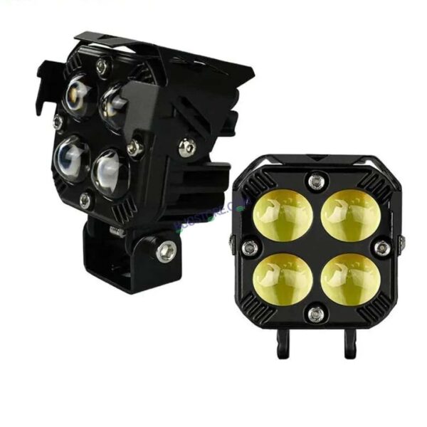 Original HJG 3-in-1 HJG Fog Light: 120W-12V Red, White, Yellow! Illuminate Your Ride with 4 LED Laser Widelight. Perfect for Bike, Car, Thar, Jeep Adventures