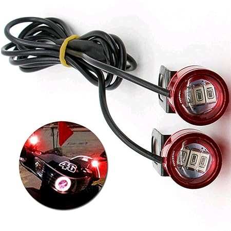 Bike LED Blinker Flash Handle Light Red Universal