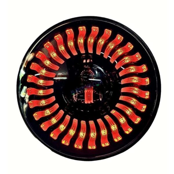 Second image of HJG 7 Inch RGB LED Headlight Chakra Headlight Assembly for Thar Royal Enfield | 75-120W CREE/Osram LED Chip Multi color Compatible with Royal Enfield, Jeep, Thar, Gypsy
