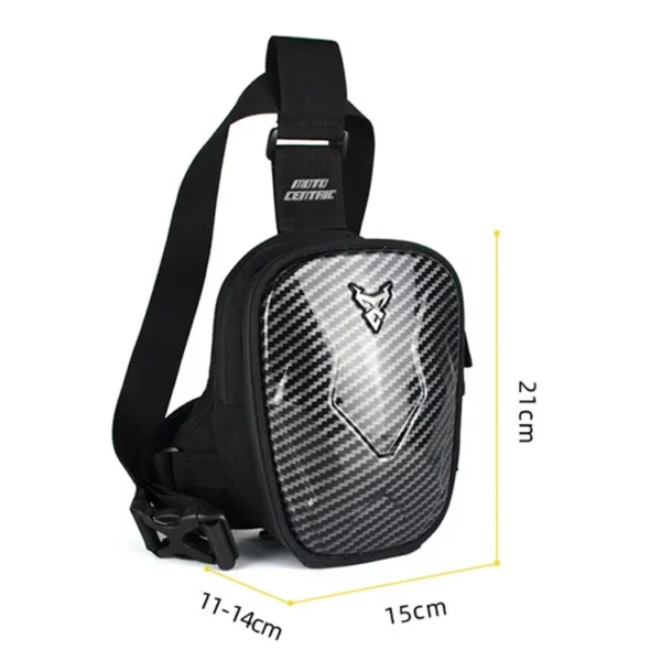 Second image of MOTO CENTRIC Thigh Bag Waist Drop Leg Bag Expandable Fanny Pack Carbon Fiber