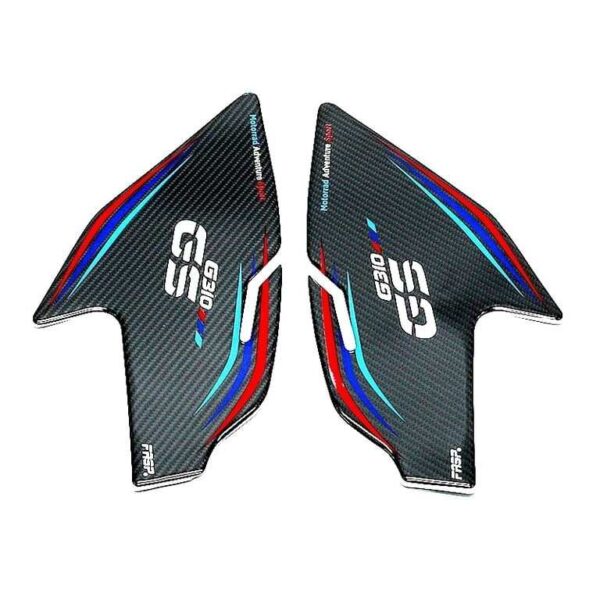 Second image of BMW ACCESSORIES INDIA G310GS ACCESSORIES 5D CARBON FIBRE TANK PAD FUEL PAD SET GAS CAP FILLER PROTECTION PAD