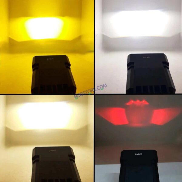 Second image of LIU HJG Original 200W Camera Lens Fog LED Square Laser HJG Fog Light with Red Devil Lens 200W Red/White (Low and High Beam) MEGA DRIVE Fog Light For Bike/Car/Thar/Jeep/SUV/Universal ( Cool White ) - Pack of 2