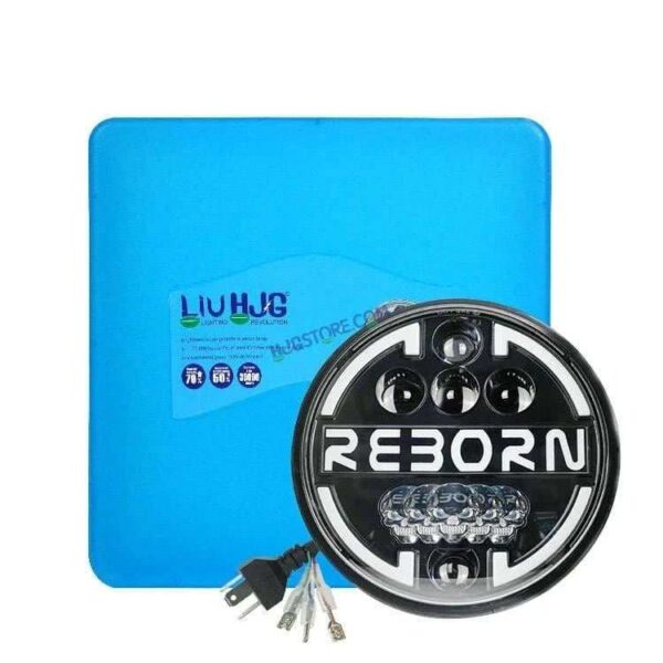 HJG 7 Inch Led Headlight Halo Lights Dual Color Yellow White 90w 7 Inch Round Motorcycle Lights For Jeeps Universal Car Compatible with Royal Enfield, Jeep & Harley Davidson HJG Reborn