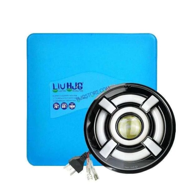 HJG 7 Inch Led Headlight Halo Lights Dual Color Yellow White 30w 7 Inch Round Motorcycle Lights For Jeeps Universal Car Compatible with Royal Enfield, Jeep & Harley Davidson