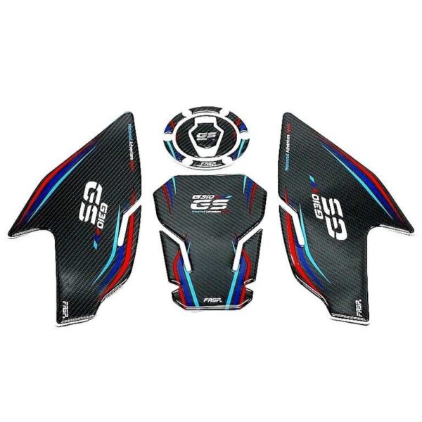 BMW ACCESSORIES INDIA G310GS ACCESSORIES 5D CARBON FIBRE TANK PAD FUEL PAD SET GAS CAP FILLER PROTECTION PAD