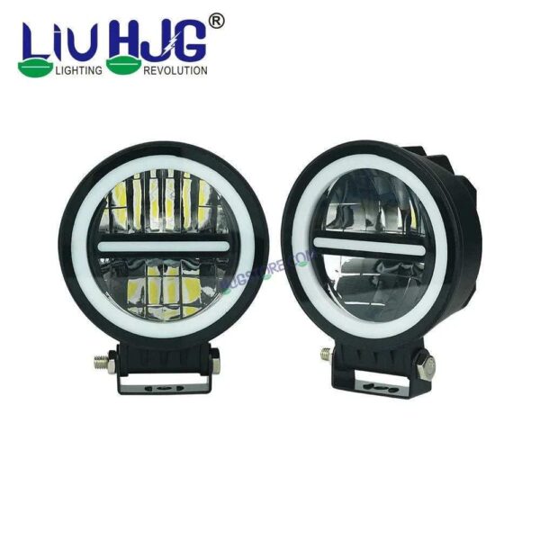 Second image of HJG Minus Foglight Foglamp Original 140W MINUS LIGHT Dual Color Yellow/White LED Fog Lights with Yellow Filter Cap for Bikes, Cars, Jeeps