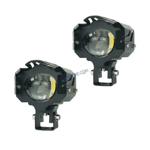Second image of HJG New Design U Design 1194-1 120W Dual Color Mini Led Motorcycle Fog Light Head Light Headlight Led Auxiliary Spot Led Lights for Motorcycle, Car, SUV HJG Fog