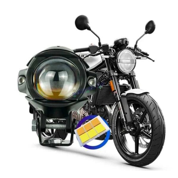 Second image of HJG New Model Alien Projector LED Fog Light Single Projector Shot 40W Fog Light For Bike/Car/Thar/Jeep ( Cool White/Yellow with Red DRL, 40W each - Pack of 1 HJG Alien Projector Fog Light for Bikes and Cars High Power