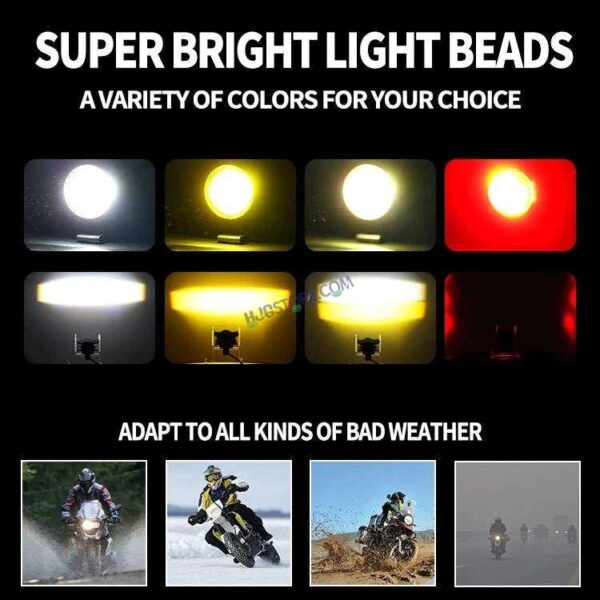 Second image of HJG Devil Fly Foglight 80W with Red DRL Mini Fly Foglight Light Red Devil Eye Light Multiple Connecting Red Yellow White Color HJG Mini Devil Fly Foglight, Pack of 2 New Model HJG