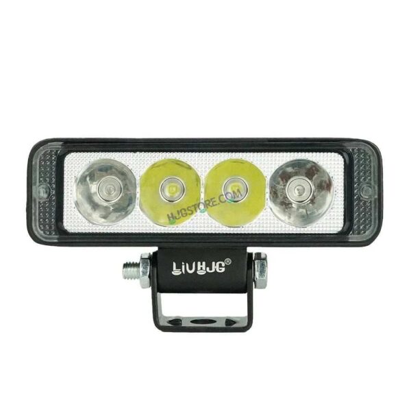 HJG 4 LED with Red Blue Flash Strobe Fog Light for Bikes and Cars High Power, Heavy clamp and Strong aluminum. (4 LED Fog Single) White, Red Blue Strobe Flash