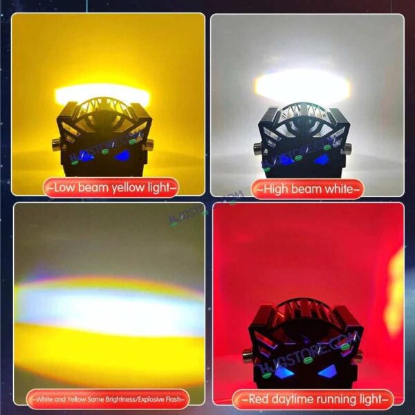 Second image of HJG New Model Backlight DRL Laser Lens Drive Devil with Red DRL Backlight DRL Mini Drive Light Red Devil Eye Light Multiple Connecting Red Yellow White Color HJG Laser Drive Backlight Devil, Red DRL, White, Yellow, Backlight DRL, Pack of 2