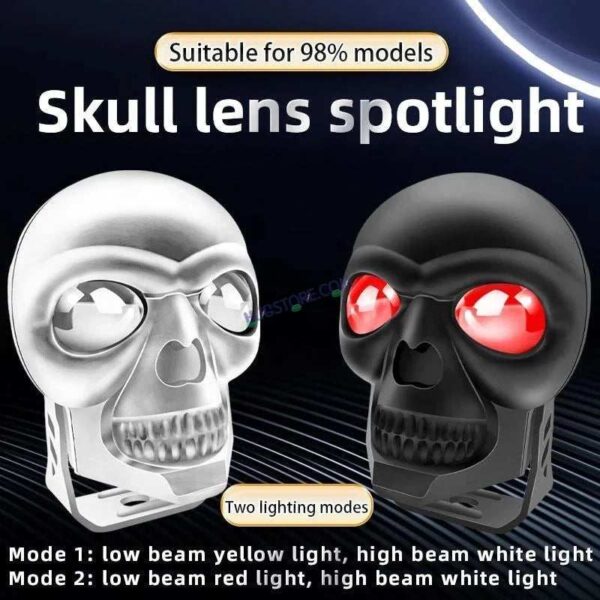 Second image of HJG Skull Red Eye Foglight 60W Fog Light For Bike/Car/Thar/Jeep (Red Eye/Cool White/Yellow/Warm White, 60W each) - Pack of 1 HJG New Model Skull Foglight, Pack of 1