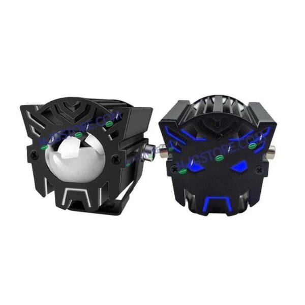 HJG New Model Backlight DRL Laser Lens Drive Devil with Red DRL Backlight DRL Mini Drive Light Red Devil Eye Light Multiple Connecting Red Yellow White Color HJG Laser Drive Backlight Devil, Red DRL, White, Yellow, Backlight DRL, Pack of 2