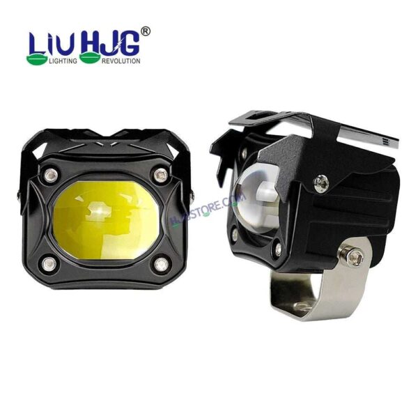 Second image of HJG Original Future Eyes 1 Foglight Mega Drive 60W Dual LED Dual Color Fog Light with Red DRL 60W Spot Foglight Ultra Wide Spot Light MEGA DRIVE For Bike/Car/Thar/Jeep/SUV/Universal (Red, Cool White, Yellow), Pack of 2 LIU HJG Future Eyes 1 Foglight