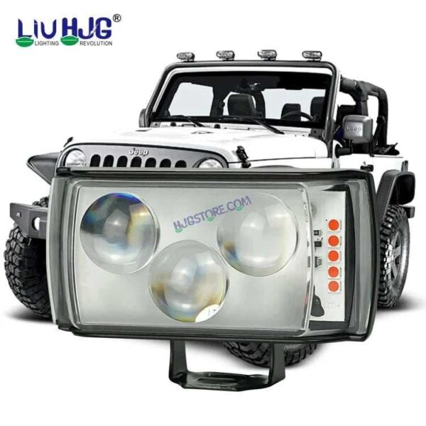 Second image of HJG 3 LED Projector Light Bar Fog Light with Triangular Lens Design 1pc with Red Blue Flash Strobe Fog Light for Bikes and Cars High Power, Heavy clamp and Strong aluminum.(3 LED Fog Light Bar Single) White/Yellow, Red Blue Strobe Flash, Pack of 1