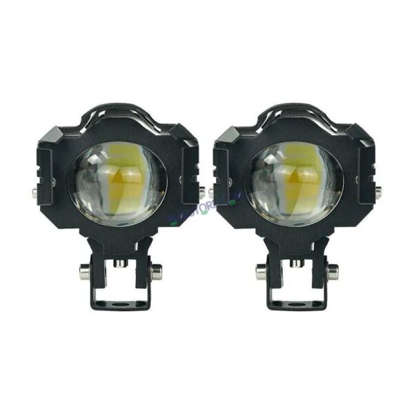HJG New Design U Design 1194-1 120W Dual Color Mini Led Motorcycle Fog Light Head Light Headlight Led Auxiliary Spot Led Lights for Motorcycle, Car, SUV HJG Fog