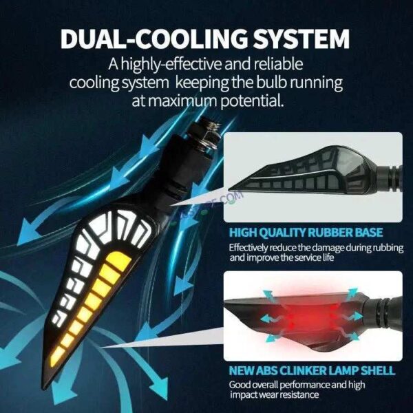 Second image of HJG Bike TRex Indicator Waterproof Flexible Blinker Bright LED Indicators Universal For All Bike Models Motorcycle Turn Signal Lights HJG Indicator with DRL TRex Indicator