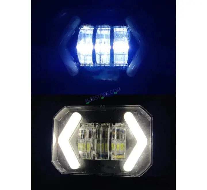 Second image of HJG Arrow DRL Square Original Foglight 120W 4 Lens Dual Color White/Yellow LED Foglights (Set of 2)