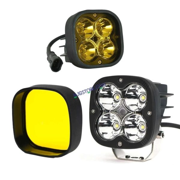 Second image of HJG 60W 4 LED CREE 60W Fog Light Auxiliary Light For All Motorcycles White With Yellow Filter Cap (Pack of 1)