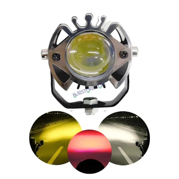 Second image of LIUHJG HJG ORIGINAL G16 Pack of 2 30W Mini Drive Spotlight Yellow/White Motorcycle Mini Driving Fog Light 7500LM High/Low Beam Motorcycle Spot Light with Red DRL, White, Yellow (Pack of 2) G16 Fog Pair