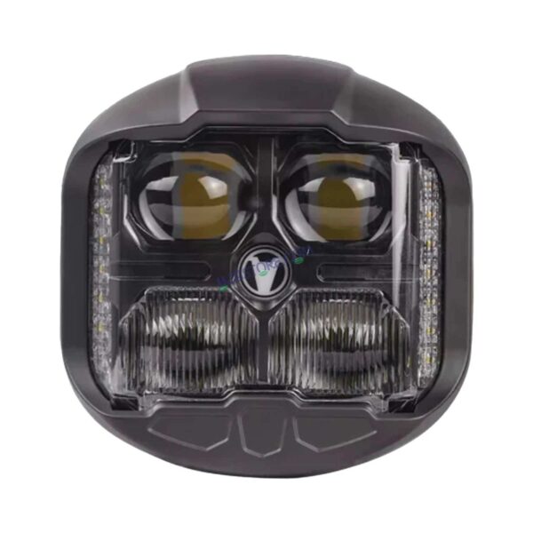 HJG Original Gods Eye GodsEye Helao 4 LED 2.0 White/Red Off Road 7 inch 120W LED Headlight Spot Light Fog Light Universal For Bike, Truck, Jeep, Thar Car Bike Led Headlights Lights Led Fog Lights For Motorcycle Car SUV Lights, Pack of 1 LIU HJG GodsEye