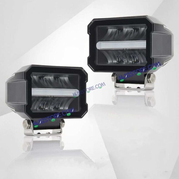 Second image of HJG LIU HJG Minus Box New Model Fog Light Minus White DRL HJG Minus Box Dual Lens 60W Foglight with Power Adaptor Foglight Ultra Wide Dual Intensity LED Driving Fog Lights White (2*60W=120W) Universal For All Cars & Bikes, HJG Minus DRL Box Fog, Pack of 2