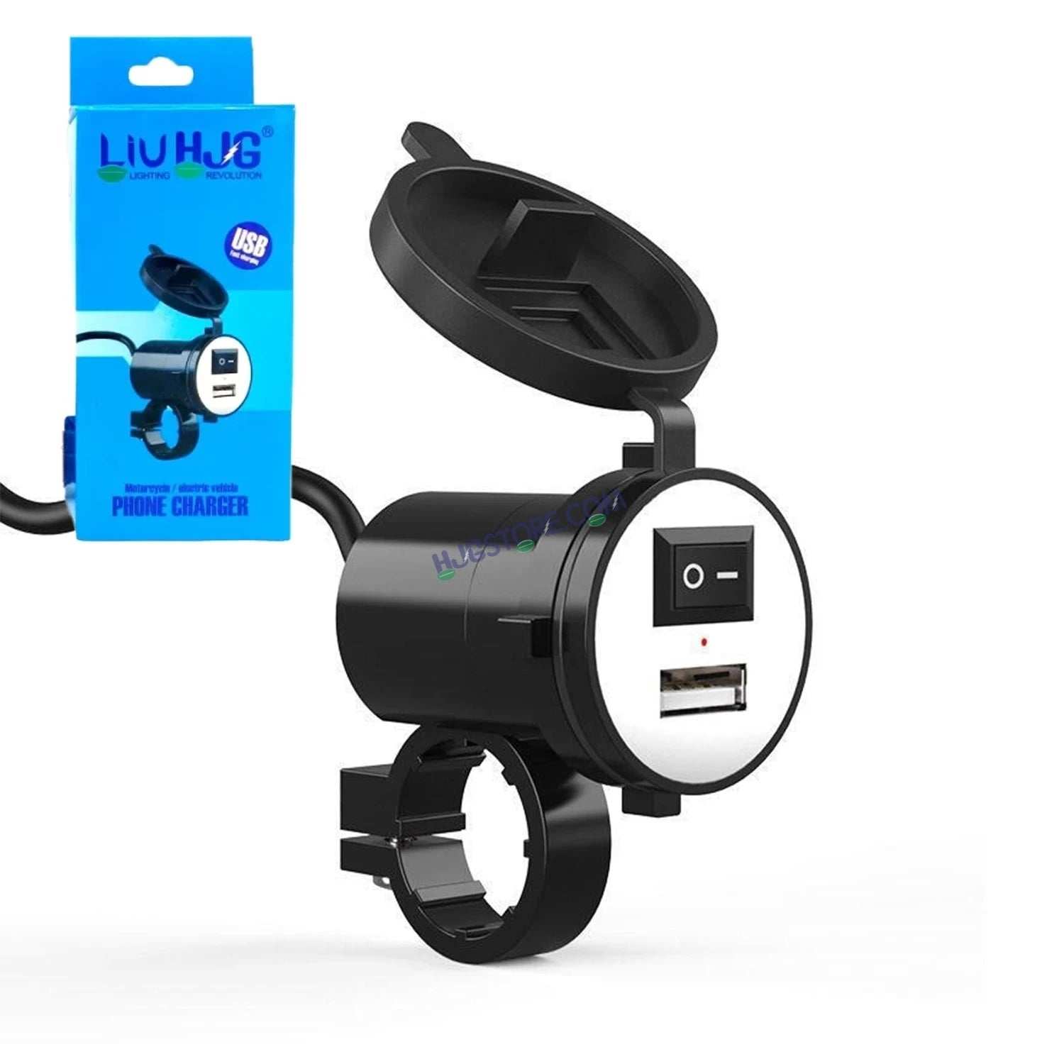 HJG USB Mobile Fast Charger Waterproof Motorcycle Handlebar USB Charger for Bike, Two Wheelers Universal LIU HJG Two Wheeler USB Mobile Phone Fast Charger 12V 5V-1.5A Moto Adapter Power Supply Socket for Phone Mobile Motorbike Accessories