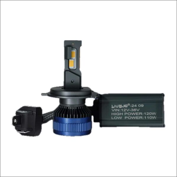 HJG 120W H4 LED Vehicle Headlight Bulb (120 WATTS) 1 Pc LED Headlight Bulb H4 120W For All Cars Motorcycles (Low and High Beam Bulbs (White) AC/DC 120Watt) - Type H4