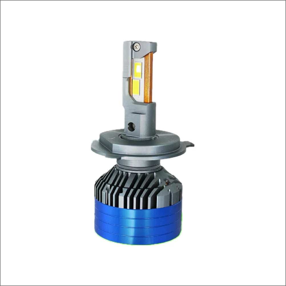 HJG 150W H4 LED Vehicle Headlight Bulb (150 WATTS) 1 Pc LED Headlight Bulb H4 150W For All Cars Motorcycles (Low and High Beam Bulbs (White) AC/DC 150Watt) - Type H4