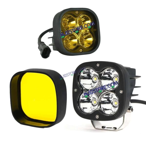 HJG 60W 4 LED CREE 60W Fog Light Auxiliary Light For All Motorcycles White With Yellow Filter Cap (Pack of 1)
