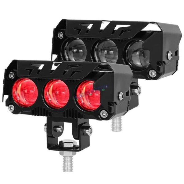HJG Future Eyes 3 Lens 90W 3 Lens MEGA DRIVE Fog Light For Bike/Car/Thar/Jeep ( Cool White, 45W each * 2 = 90W Total ) - Pack of 2 Future Eyes 3 Lens