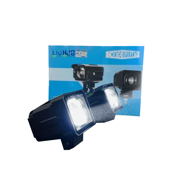 Second image of HJG Original 200W Camera Lens Fog LED Square Laser HJG Fog Light with Red Devil Lens 200W Red/White (Low and High Beam) MEGA DRIVE Fog Light For Bike/Car/Thar/Jeep ( Cool White ) - Pack of 2