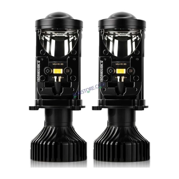 HJG Y6 Projector Lens Set of 2 H4 LED Bulb 100W Car HJG Y6 Projector Light Lamp H4 LED Mini Projector Lens with Fan for Bike & Car Bulb 7000LM Conversion Kit Hi/Lo Beam Headlight 12V/24V for Motorcycle & Car, Set of 2, Car, White
