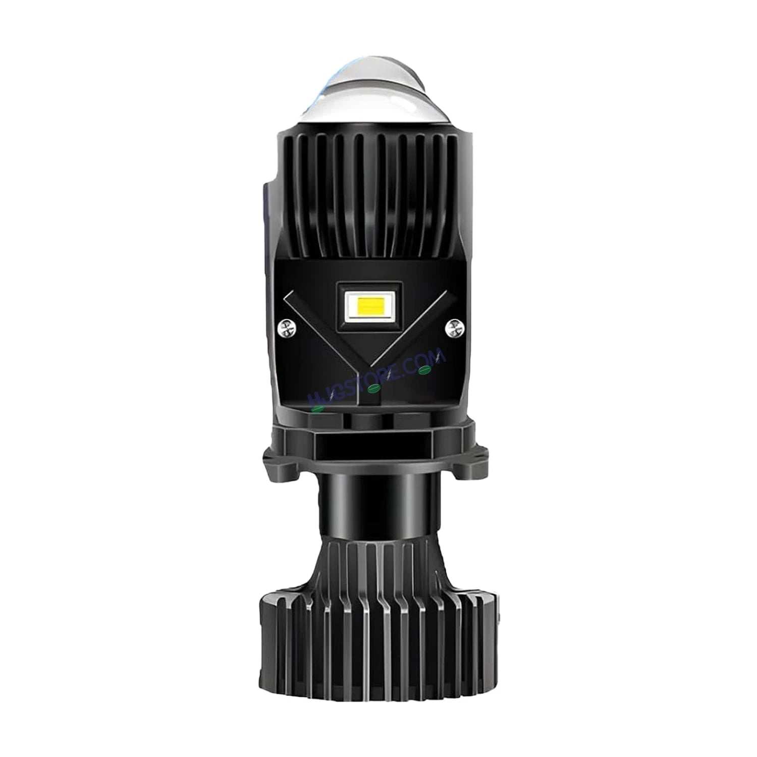 HJG Dual Y6 Condenser RTD Lens Dual Projector Lens H4 LED Bulb 50W HJG Y6 Projector Light Lamp H4 LED Mini Projector Lens with Fan for Bike Bulb 7000LM Conversion Kit Hi/Lo Beam Headlight 12V/24V for Motorcycle, Set of 1, White Hi/Lo