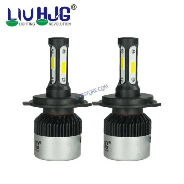Second image of HJG Original Nighteye H4 LED Car SUV Headlight Bulb with H4 Fitting COB Chips 6500K White for bike (Pack of 2) 100W