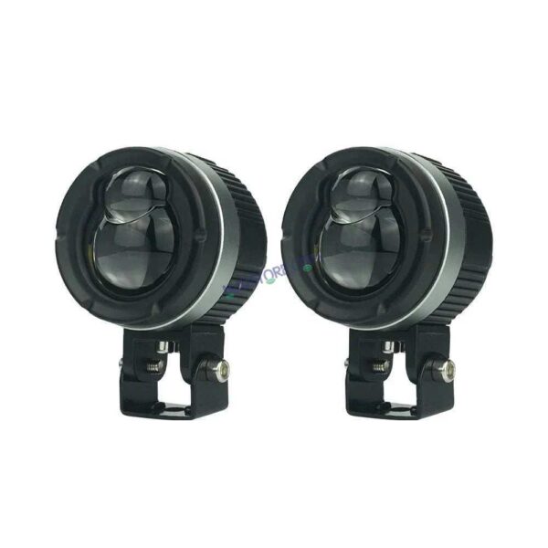 HJG P49 1124 Dual Lens 120W Foglight New Model with Power Adaptor Foglight Ultra Wide Dual Intensity LED Driving Fog Lights White/Yellow (2*60W = 120W Total) Universal For All Cars & Bikes