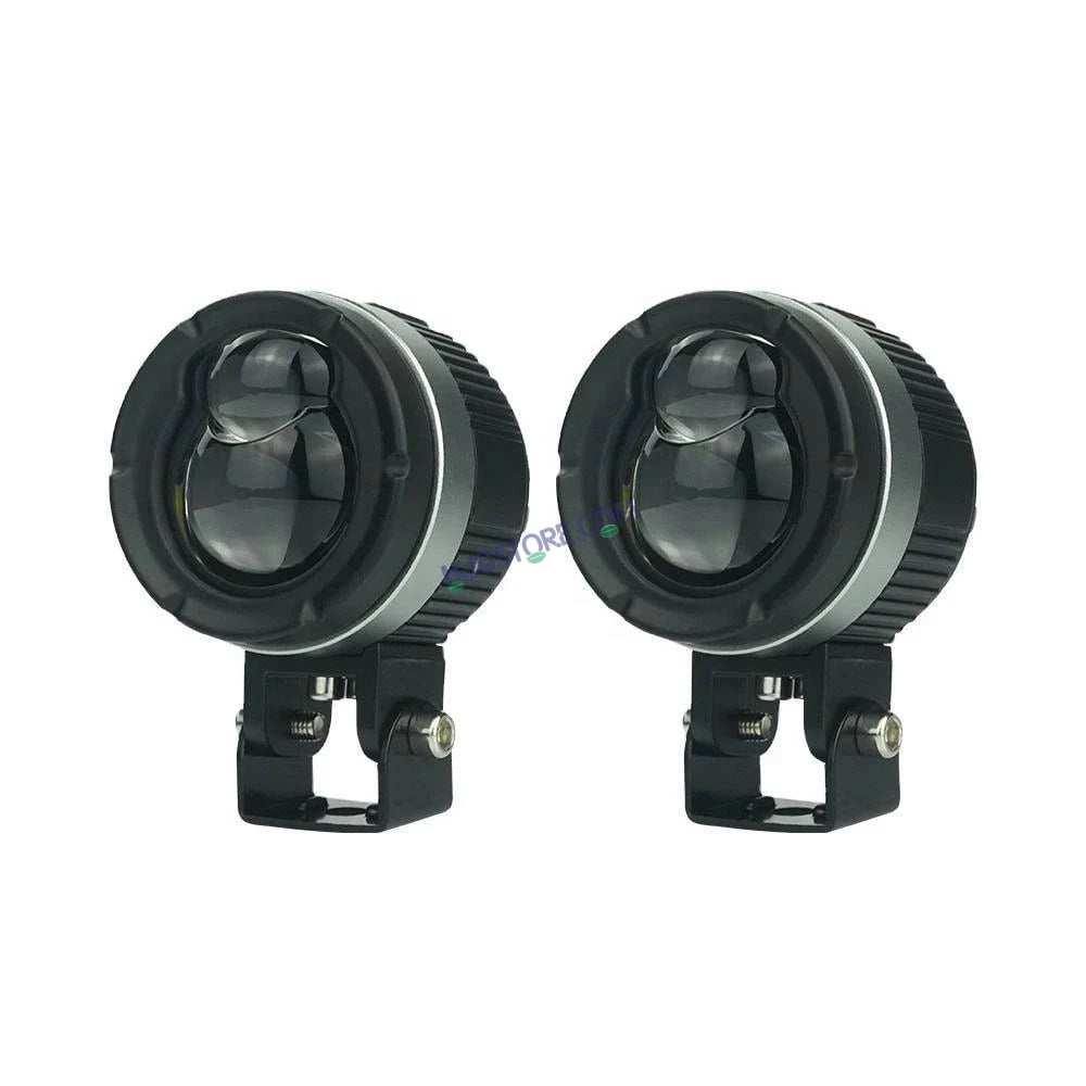 HJG P49 1124 Dual Lens 120W Foglight New Model with Power Adaptor Foglight Ultra Wide Dual Intensity LED Driving Fog Lights White/Yellow (2*60W = 120W Total) Universal For All Cars & Bikes