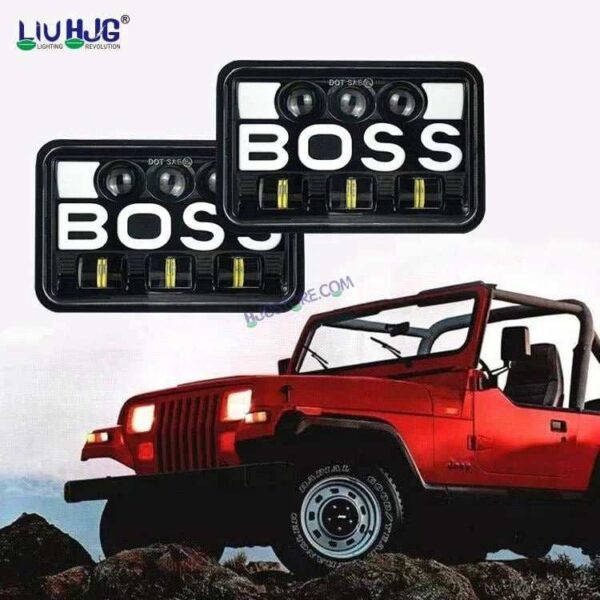 Second image of HJG Boss Headlight Assembly Square 12v 45w 4x6" 5x7" Inch Led Headlights For Jeep, Splendor 231224