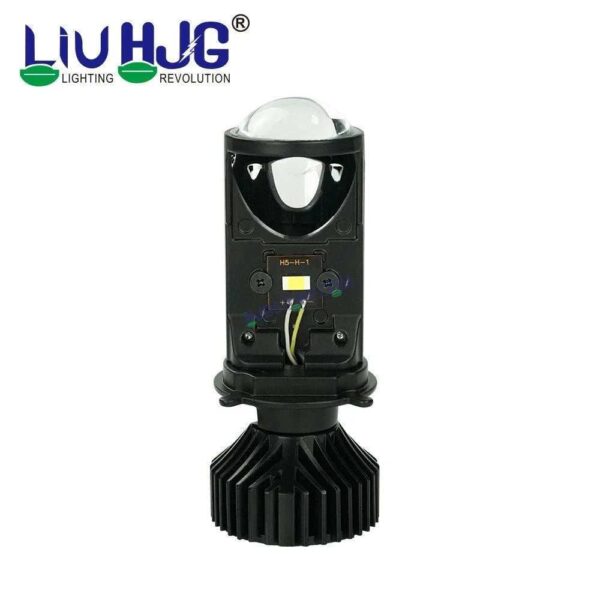 Second image of HJG Y6 Projector Lens H4 LED Bulb 50W HJG Y6 Projector Light Lamp H4 LED Mini Projector Lens with Fan for Bike Bulb 7000LM Conversion Kit Hi/Lo Beam Headlight 12V/24V for Motorcycle, Set of 1, White Hi/Lo