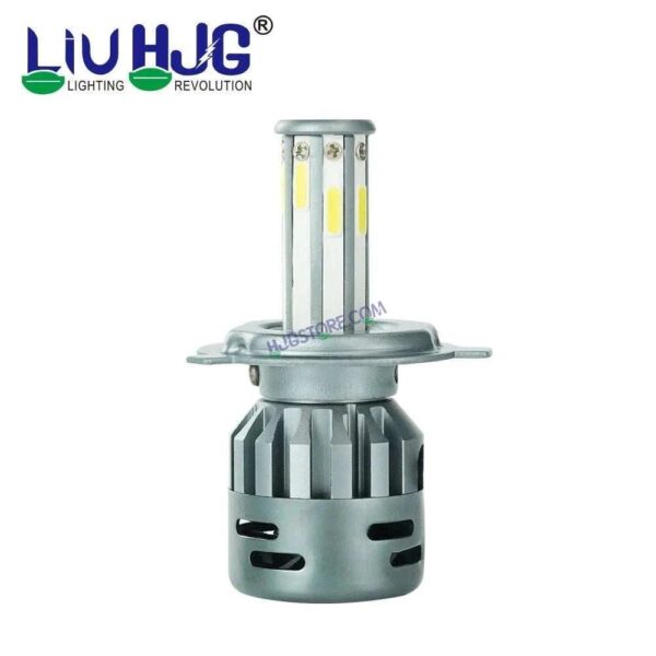 Second image of HJG M8 ORIGINAL 100W LED Headlight Bulb H4 For All Motorcycles (Low and High Beam Bulbs (White) AC/DC 100Watt 8 Side Chip) - Type H4 Hi/Lo
