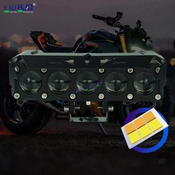 Second image of HJG ORIGINAL 150W 5 Lens MEGA DRIVE Fog Light For Bike/Car/Thar/Jeep ( Cool White, 75W each * 2 = 150W Total ) - Pack of 2