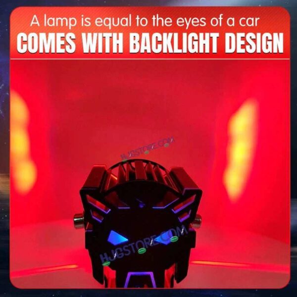 Second image of HJG New Model Backlight DRL Laser Lens Drive Devil with Red DRL Backlight DRL Mini Drive Light Red Devil Eye Light Multiple Connecting Red Yellow White Color HJG Laser Drive Backlight Devil, Red DRL, White, Yellow, Backlight DRL, Pack of 2 New Model HJG