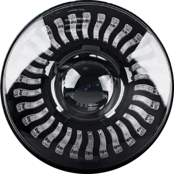 HJG 7 Inch White LED Headlight Chakra Headlight Assembly for Thar Royal Enfield | 75-120W CREE/Osram LED Chip Multi color Compatible with Royal Enfield, Jeep, Thar, Gypsy