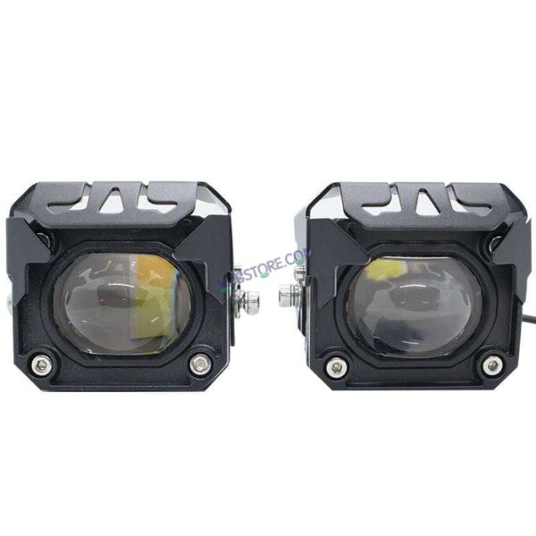 HJG Original Future Eyes 1 Foglight Mega Drive 60W Dual LED Dual Color Fog Light with Red DRL 60W Spot Foglight Ultra Wide Spot Light MEGA DRIVE For Bike/Car/Thar/Jeep/SUV/Universal (Red, Cool White, Yellow), Pack of 2 LIU HJG Future Eyes 1 Foglight