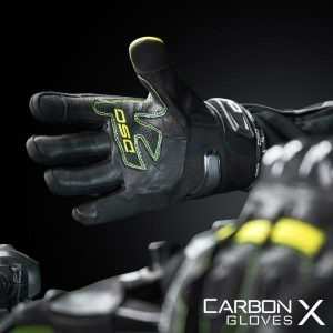Second image of DSG Carbon X V1 Riding Glove-Black Yellow Fluo