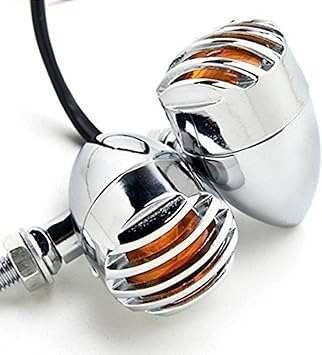 Chrome Heavy Duty Motorcycle Turn Signals Bulb Indicators Blinkers Lights a Pair