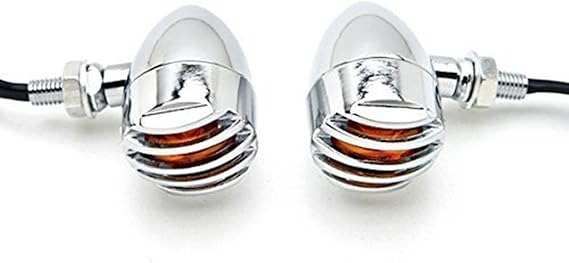 Second image of Chrome Heavy Duty Motorcycle Turn Signals Bulb Indicators Blinkers Lights a Pair