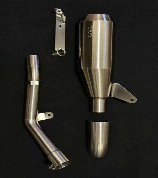 AEW Edge Free Flow Exhaust With Mid Pipe & Centre Stand Bracket For Himalayan 450 / Guerrilla 450